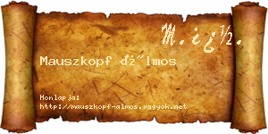 Mauszkopf Álmos névjegykártya